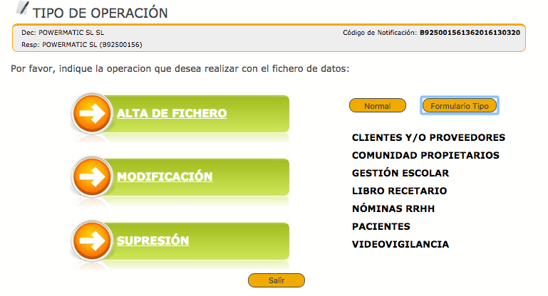 sistema NOTA de la Agencia Española de Protección de DAtos